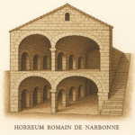 Vista arquitectónica de las galerías subterráneas del Horreum romano de Narbonne